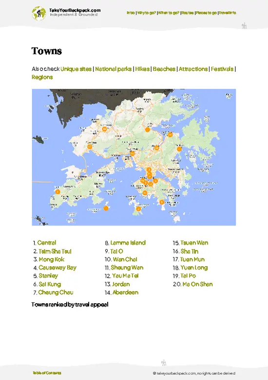 example page 6 from our offline Travel Guide for Hong Kong